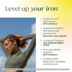 MegaFood Blood Builder Iron Supplement for Women & Men - Increase Iron Levels Without Side Effects - Combats Fatigue - Vitamin B12, Folic Acid & Vitamin C - Vegan - 60 Mini Tablets (30 Servings)