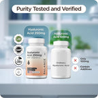 Pure Hyaluronic Acid Supplement 250mg with Vitamin C 50mg, 120 Vegan Capsules - Skin Hydration for Natural Glow, Hair, Nails, Bone & Joint Health Formula 120 Count (Pack of 12)