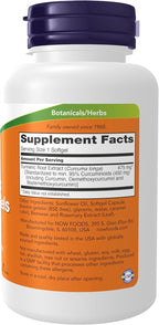 NOW Supplements, Tumeric Curcumin (Curcuma longa) Gels, Standardized Extract, Herbal Supplement with 95% Curcuminoids, 60 Softgels