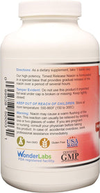 Wonder Laboratories High Potancy Time Release Niacin (Vitamin B3) 500 Mg 100 Tablets Non-GMO, Gluten Free Supplement
