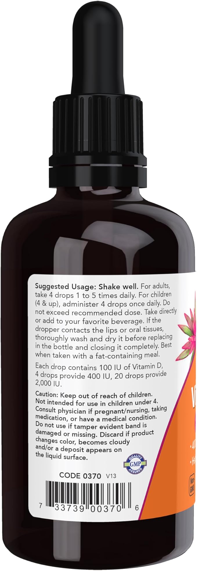NOW Foods Supplements, Liquid Vitamin D-3, Strong Bones*, Structural Support*, 2-Ounce
