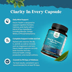 Nootropic Brain Supplement for Memory and Focus Enhancement - Vitamins for Mental Health & Clarity with VIT A, B6, Riboflavin, Niacin, Thiamin & Folate - Cognitive Complex for Mind Vitality - 120ct