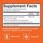 Turmeric Curcumin Capsules, Qunol with Ultra High Absorption 1500mg, Joint Support, Dietary Supplement, Extra Strength, 90 Vegetarian Capsules