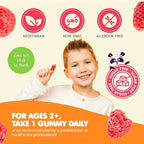 DR. MORITZ Sugar-Free Calm Magnesium Gummies for Kids and Adults - Non-GMO Magnesium Citrate Gummies - Raspberry Flavor - 1-Pack (60 Count)