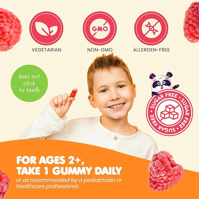 DR. MORITZ Sugar-Free Calm Magnesium Gummies for Kids and Adults - Non-GMO Magnesium Citrate Gummies - Raspberry Flavor - 1-Pack (60 Count)