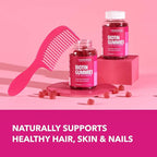 5000mcg Biotin Gummies for Hair, Skin and Nails - Vegan Supplement for Women and Men - GLP-1 Nutritional Support to Promote Lucious Locks and Radiant Skin - Vitamin B7 - Strawberry Flavor, 90 Count