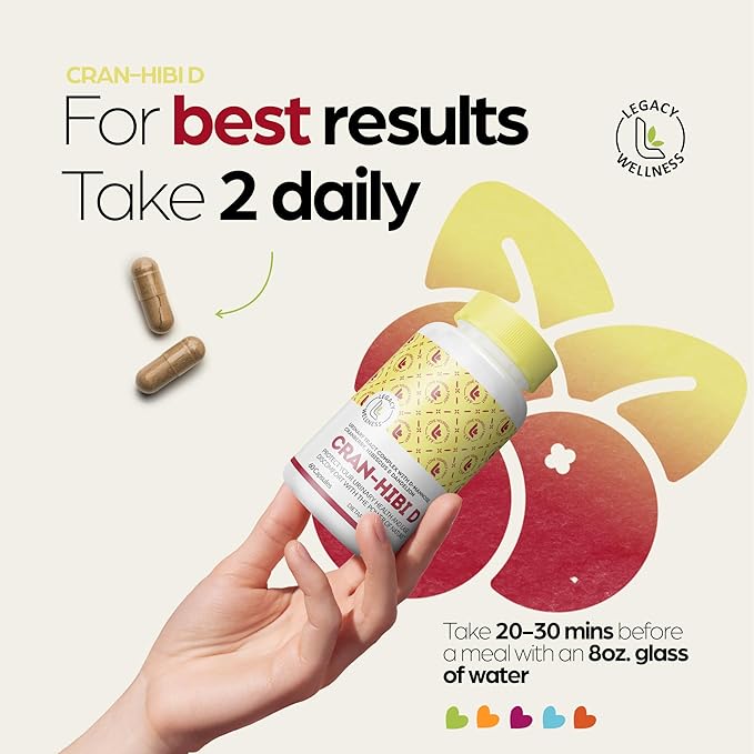 Legacy Wellness Cran-Hibi-D: D Mannose with Cranberry, Hibiscus & Dandelion Capsules - Urinary Tract Health - Natural Cleanse, Bladder Support, Detox Flush, Herbal UT Supplement Pills for Men & Women