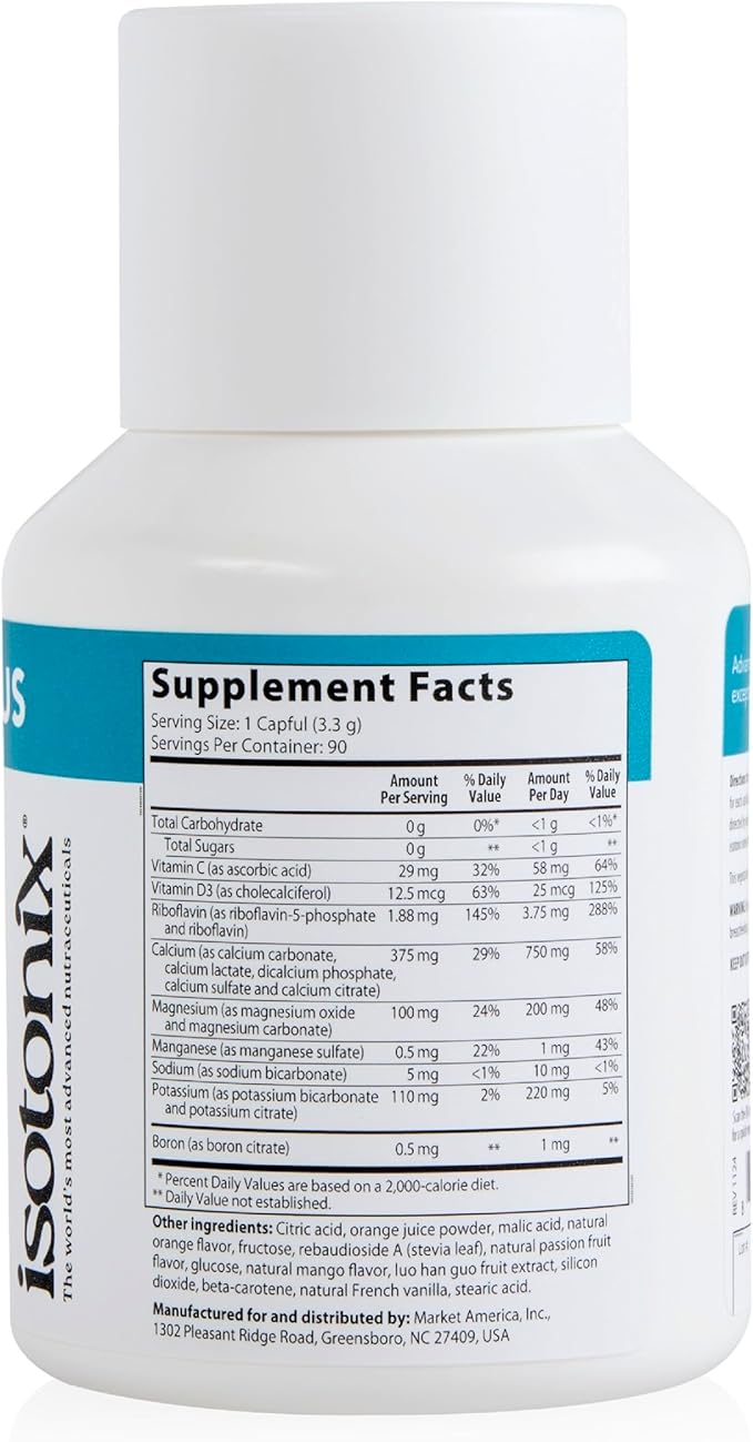 Isotonix Calcium Plus – Calcium Supplement for Women and Men with Magnesium, Vitamin D3, and Vitamin C – Fast Absorbing Isotonic Formula – Calcium Citrate & 5 Salts - 90 Servings
