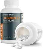 Bronson Vitamin K2 MK-7 100 MCG, K2 as MK7 Menaquinone, Bone Support, 360 Tablets