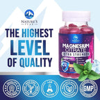 Magnesium Citrate Gummy - High Absorption Magnesium Gummies for Adults & Kids - Enhanced Bioavailability Form Mag Citrate Supplement - Improved Vegan Formula - Delicious Raspberry Flavor - 60 Gummies