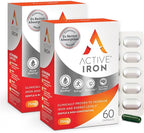 Active Iron Supplement 25mg, Clinically Proven to Increase Iron & Energy Levels, Maximum Absorption, Gentle, Non-Constipating, Avoids Nausea & Side Effects, 120 On-the-Go Foil Protected Capsules