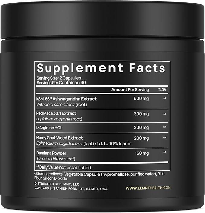 1,450mg Libido Booster for Women w. 30x Strength Red Maca Root, KSM66 Ashwagandha, Horny Goat Weed & Damiana - Pure Peruvian Red Maca Root Capsules Powerful Aphrodisiac & Testosterone for Women
