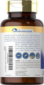 Carlyle Vitamin B Complex for Women and Men | 250 Caplets | with Vitamin C | Vegetarian, Non-GMO, and Gluten Free Supplement