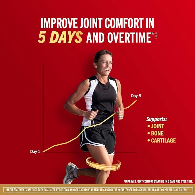 Move Free Advanced 5-Day Joint Support Supplement with Turmeric Curcumin & Tamarind (TamaFlex) Glucosamine, & Vitamin D3 for Joint Health, Bone Strength, Cartilage, and Knee Range of Motion. 90 Count