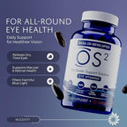 OS2 Ocular Support Solution - Patented Eye Vitamins for Macular Health, Dry Eye and Blue Light - Lutein, Zeaxanthin, Omega 3, Astaxanthin and AREDS2 Supplements, Co-Developed by NASA, 90 ct