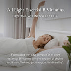 Utzy Naturals Vitamin B Complex | Contains All 8 Essential B Vitamins | with Choline and Inositol | 60 Capsules