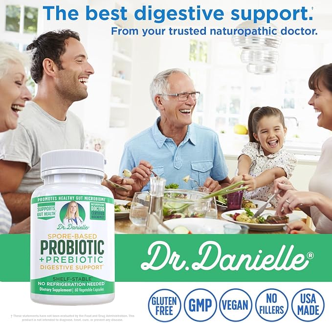 Dr. Danielle Probiotic - Probiotics for Women and Men, Adults by Dr. Danielle - Shelf Stable Probiotic Supplement - No Refrigeration Necessary - Bacillus - 60 Capsules