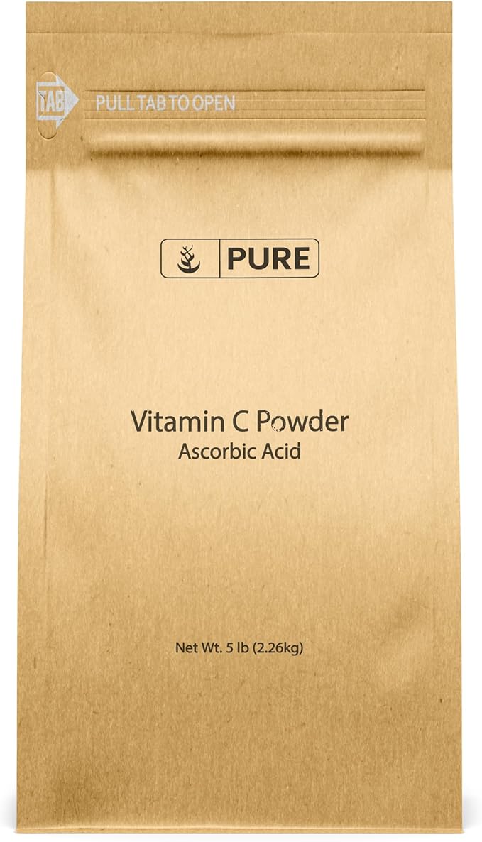 PURE ORIGINAL INGREDIENTS Vitamin C Powder (5 lb) Ascorbic Acid, Non GMO, Dietary Supplement