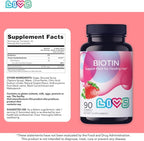 LIVS Biotin Gummies 10000mcg – Supports Healthy Hair, Skin & Nails | Vitamin B7 Supplement for Women & Men | Natural Grape Flavor | Vegan, Gluten Free & Non-GMO | 90 Count with 45 Servings