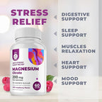 DR. MORITZ Magnesium Citrate Gummies for Adults - Sugar-Free Calm Magnesium Gummies - Supports a Healthy Stress Response - Raspberry Flavor - Non-GMO, 200 mg (60 Count)