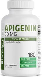 Bronson Apigenin 50mg Apium Graveolens Once Daily Formula, 180 Vegetarian Capsules