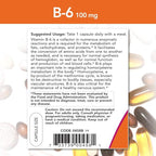 NOW Vitamin B-6 100mg,250 Capsules (Pack of 2)