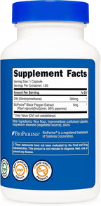 Nutricost DIM (Diindolylmethane) Plus BioPerine 300mg, 120 Vegetarian Capsules - Up to 4 Month Supply, Max Strength DIM Supplement