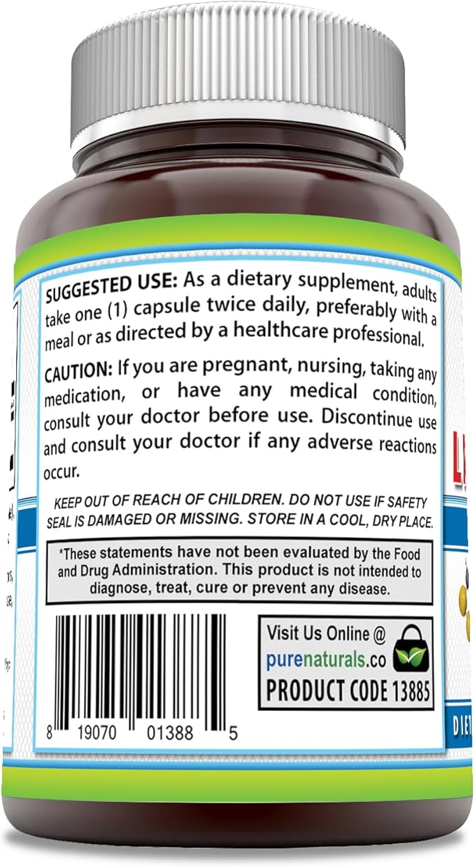 Pure Naturals Alpha Lipoic Acid 600 mg 120 Capsules Supplement | Non-GMO | Gluten Free | Made in USA