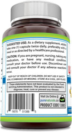 Pure Naturals Alpha Lipoic Acid 600 mg 120 Capsules Supplement | Non-GMO | Gluten Free | Made in USA