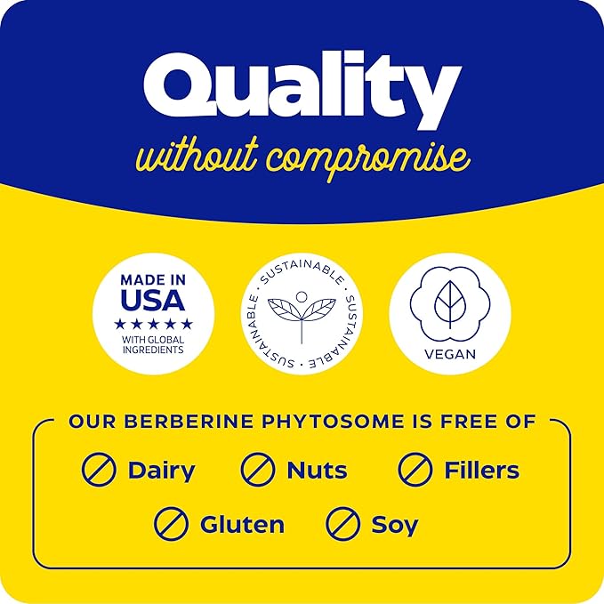 Enzymedica, Berberine Phytosome, 9.6X Better Bioavailability, High Potency Natural Vegan Herbal Supplement for Metabolic Support, 60 Capsules