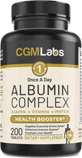 Premium Albumin Complex - Egg White & Whey Protein Blend with Royal Jelly & Essential Amino Acids - Daily Muscle Recovery & Nutrition Supplement - 200 Tablets