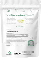 Micro Ingredients Vitamin E 1000 IU, 240 Softgels | Pure Vitamin E Oil Pills | Antioxidant Supplements for Skin and Face | Non-GMO, Gluten Free