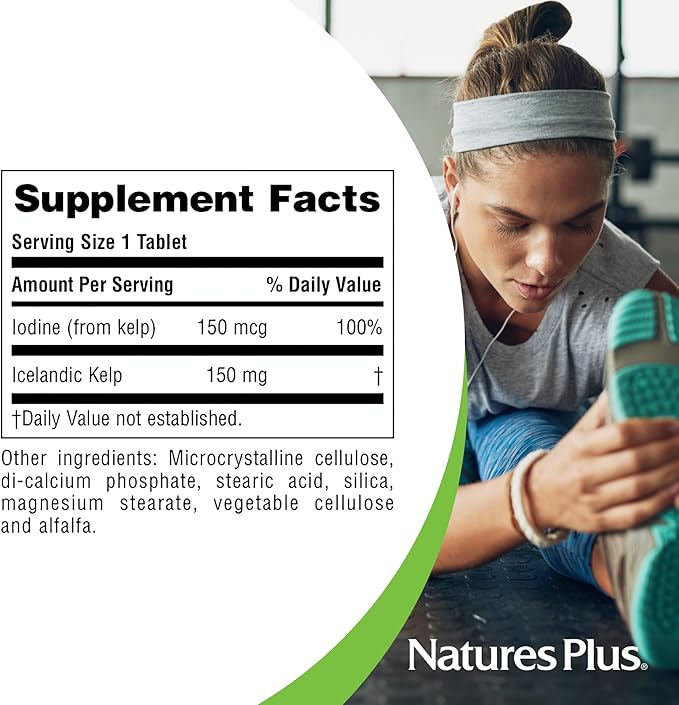 NaturesPlus Kelp - 300 Tablets - 150 mcg of Iodine - Antioxidant Formula - Free Radical Protection - Gluten Free, Allergen Free - 300 Servings
