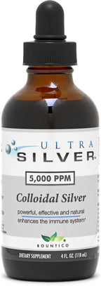 Ultra Silver® Colloidal Silver | 5,000 PPM, 4 Oz (118mL) | Mineral Supplement | True Colloidal Silver - with Dropper