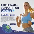 Liposomal NAD+ Liquid Drops, NAD+, NR & NMNH Supplement and Mitochondrial Health, 22-in-1 for Healthy Aging, Nerve & Energy Support, with Resveratrol, Quercetin, CoQ10 – for Women, 60ml