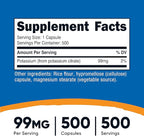 Nutricost Potassium Citrate 99mg, 500 Capsules