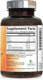 Omega 3 Fish Oil Supplements - 2400mg Fish Oil Per Serving - Triple Strength Omega-3 with EPA & DHA Fatty Acids - Natural Heart, Brain & Immune Support - Wild Caught, Bottled in USA - 120 Softgels