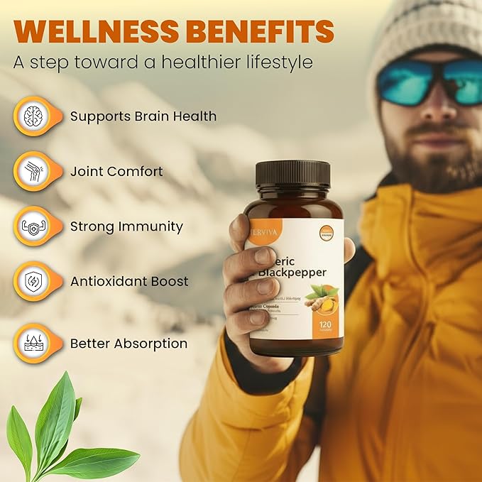 Turmeric Curcumin 1500mg with Black Pepper 5mg – High Potency, Vegan Capsules – Non-GMO, Gluten-Free – 120 Count