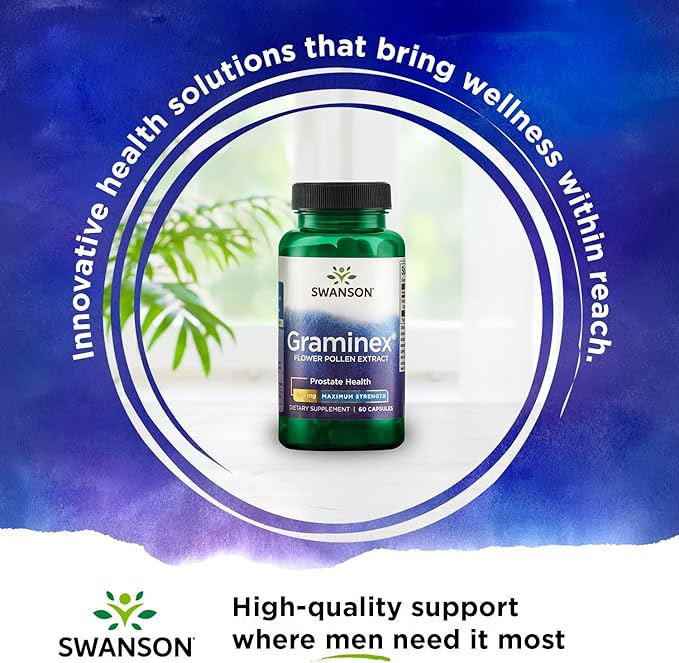 Swanson Graminex Flower Pollen Extract - Men's Health Supplement to Support Prostate, Kidney, Bladder & Urinary Tract Health* - Non-GMO - 60 Capsules