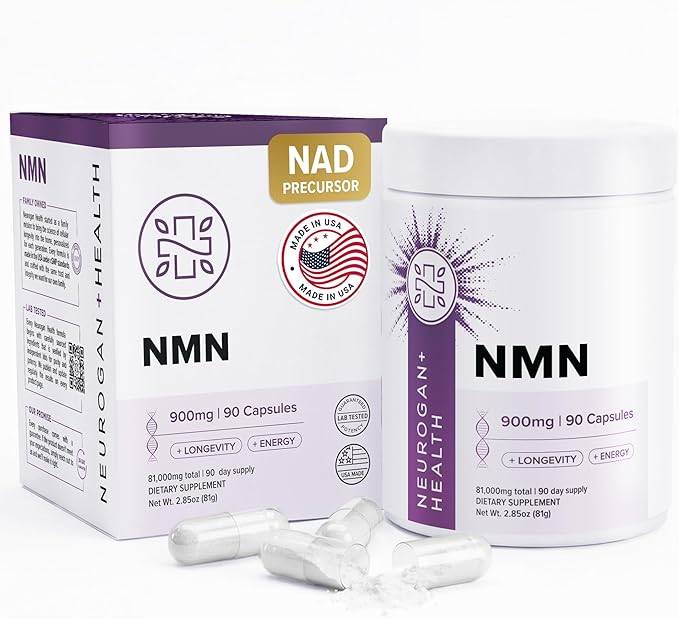 Neurogan Beta NMN (β-NMN) Supplement – 900 mg per Serving, 99.6% Purity – NAD+ Precursor for Cellular Energy & Vitality – 90 Capsules (3-Month Supply) – Made in USA