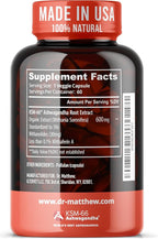 Ashwagandha KSM 66 Organic – KSM-66 ashwagandha 600mg Root Extract Full Spectrum Capsules | Standardized 5% Withanolides | Natural Stress Relief, Cortisol & Sleep Aid Supplement | Muscle Growth & Mood