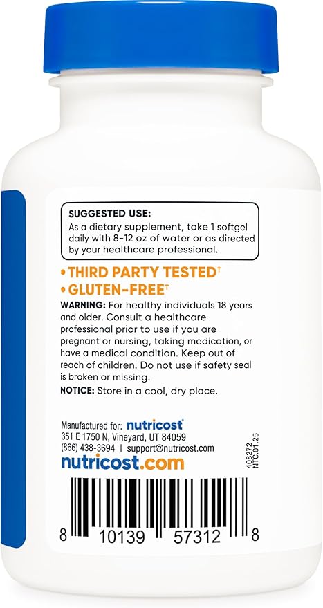 Nutricost Vitamin D3 10,000 IU, 240 Soft Gel Caps (3 Bottles)