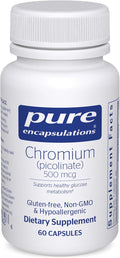 Pure Encapsulations Chromium (Picolinate) 500 mcg - for Lipid & Carbohydrate Metabolism* - Mineral Supplement - Superior Absorption Chromium Supplement - Vegan & Gluten Free - 60 Capsules