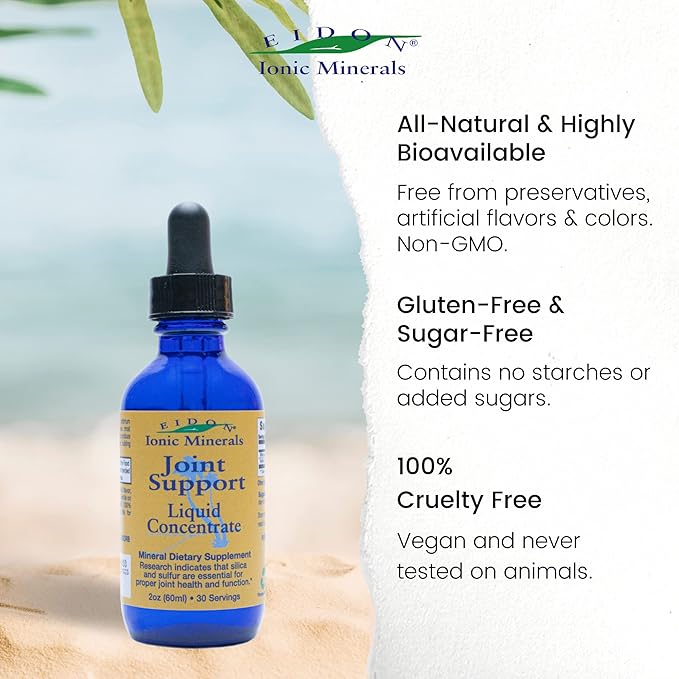 Eidon Supplement Liquid Concentrate - Contains Ionic Silica and Sulfur, Support Drops for Stronger Hair, Skin, and Nails, Bioavailable, No Additives or Preservatives - 2 oz