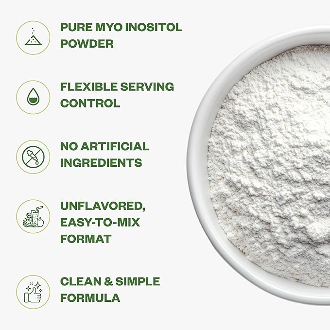 Purisure Inositol Powder, 1 kg, Fertility, Hormonal Balance and Ovarian Support, Pure Inositol Powder, Inositol Supplement to Support Energy and Brain Wellness, Vegan, Non-GMO, 2000 Servings