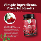 Extra Strength Tart Cherry Capsules - Tart Cherry Extract Capsules for Uric Acid Cleanse for Kidney Support - Fruit Extract Supplement for Urinary Tract Health & Joint Support - 120 Count