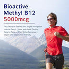 Innate Vitality Vitamin B12 5000mcg, Sublingual, Vegan Methylcobalamin, Fast Dissolve Tablets, Natural Peach Flavor, Supports Energy Production & Healthy Nervous System, 240 Tablets