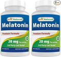 Best Naturals Melatonin 20mg 240 Tablets - Drug-Free Nighttime Sleep Aid - Non-GMO & Gluten Free (Pack of 2)