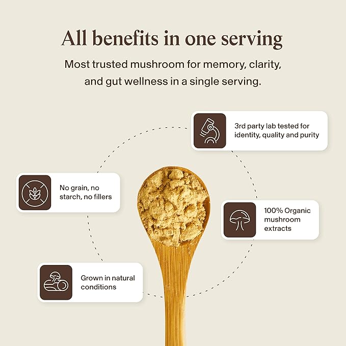 Real Mushrooms Lion’s Mane Supplement Capsules - Organic Lions Mane Extract for Overall Wellbeing - Beta Glucan Supplements – Vegan 300 ct Mushroom Extract