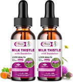 Liver Health Support Liquid 2 Pack,600mg Milk Thistle 80% Silymarin Extract & 250mg Dandelion Root Extract, Liver Cleanse Detox & Repair Fatty Liver Formula, Vegan, Non-GMO and All-Natural